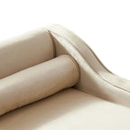 Chaise longue de rangement française élégante en velours avec un oreiller