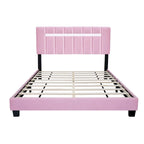 Cadre de lit Queen Size en velours capitonné avec caractéristiques réglables, collection préférée des adolescentes