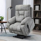 Oversize Dual Motor Massage Recliner w/Heat, Lift Sofa for Elderly, Cup Holder,180 degrees