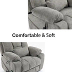 Fauteuil inclinable massant à deux moteurs surdimensionné avec chaleur, canapé élévateur pour personnes âgées, porte-gobelet, 180 degrés