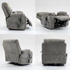 Fauteuil inclinable massant à deux moteurs surdimensionné avec chaleur, canapé élévateur pour personnes âgées, porte-gobelet, 180 degrés