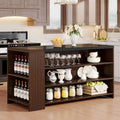 Îlot de cuisine de style campagnard de 55 pouces avec rangement pour la cuisine et la salle à manger