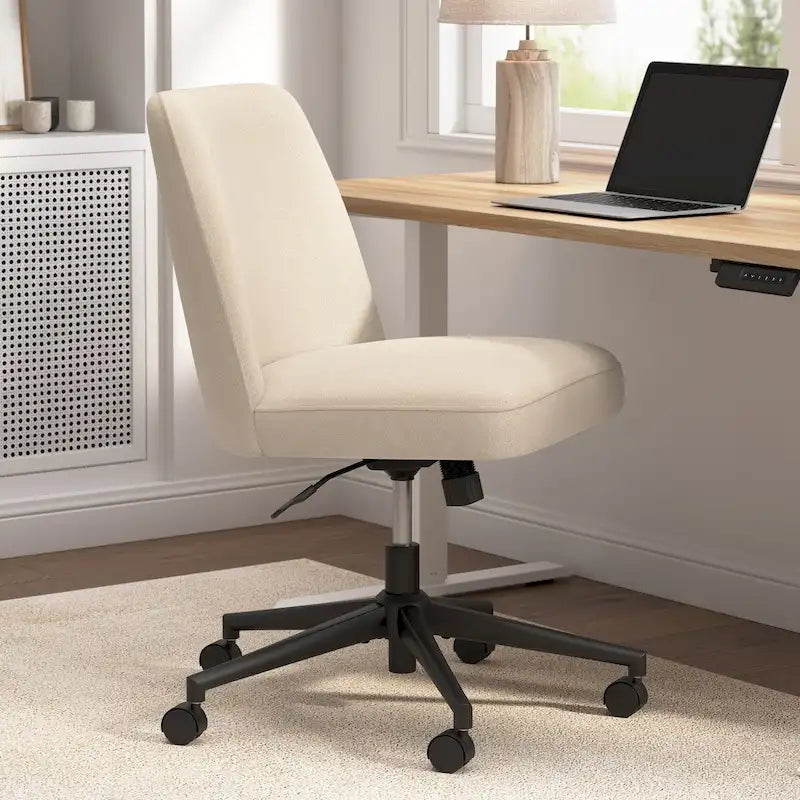 Chaise de bureau sans accoudoirs Bush Furniture Serenity à dossier mi-hauteur avec roulettes