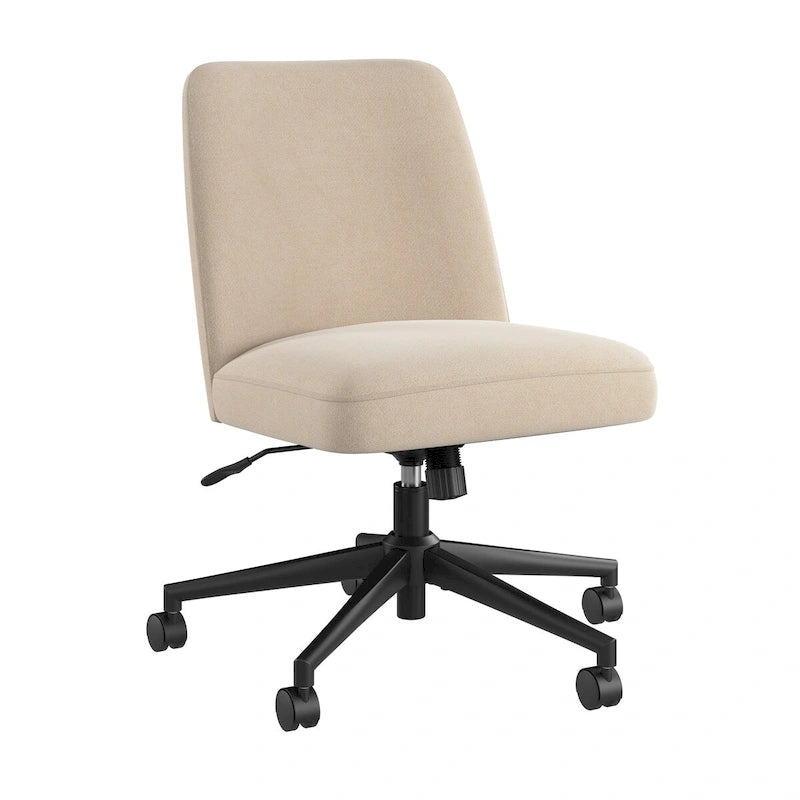 Chaise de bureau sans accoudoirs Bush Furniture Serenity à dossier mi-hauteur avec roulettes