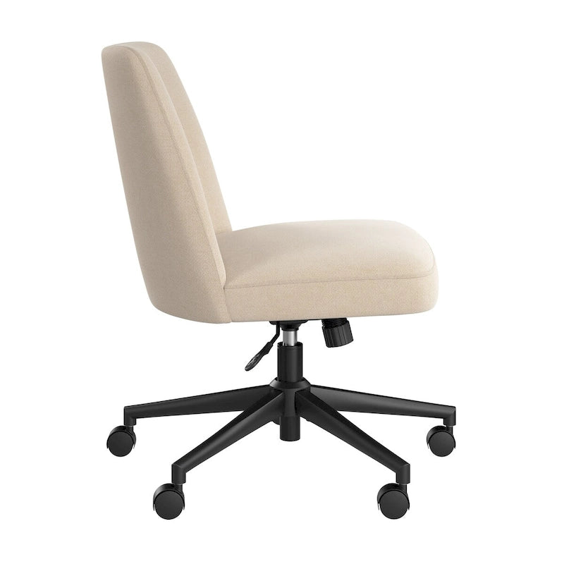 Chaise de bureau sans accoudoirs Bush Furniture Serenity à dossier mi-hauteur avec roulettes