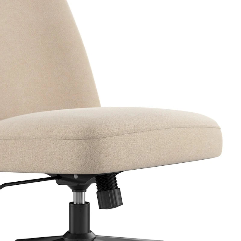 Chaise de bureau sans accoudoirs Bush Furniture Serenity à dossier mi-hauteur avec roulettes