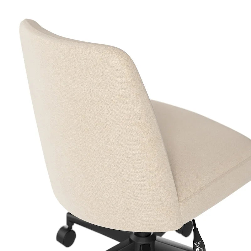 Chaise de bureau sans accoudoirs Bush Furniture Serenity à dossier mi-hauteur avec roulettes