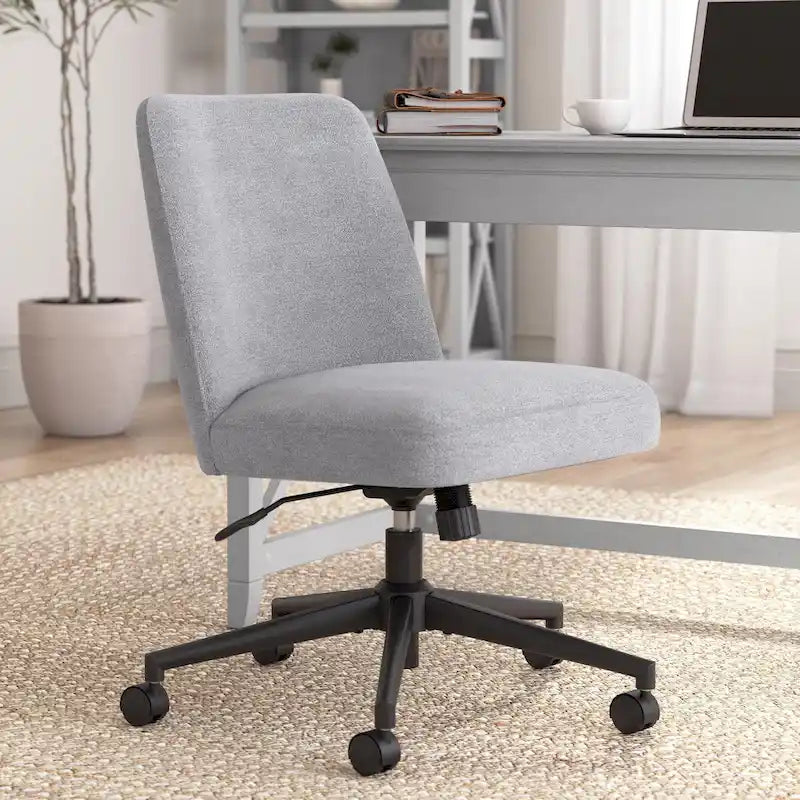 Chaise de bureau sans accoudoirs Bush Furniture Serenity à dossier mi-hauteur avec roulettes
