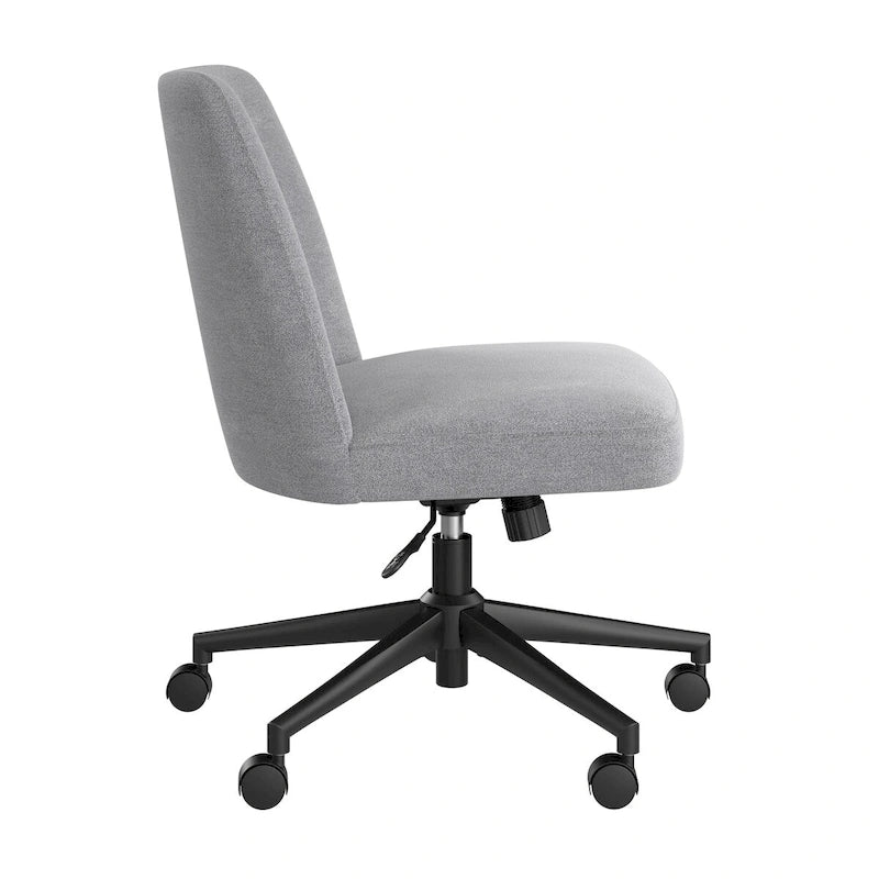Chaise de bureau sans accoudoirs Bush Furniture Serenity à dossier mi-hauteur avec roulettes