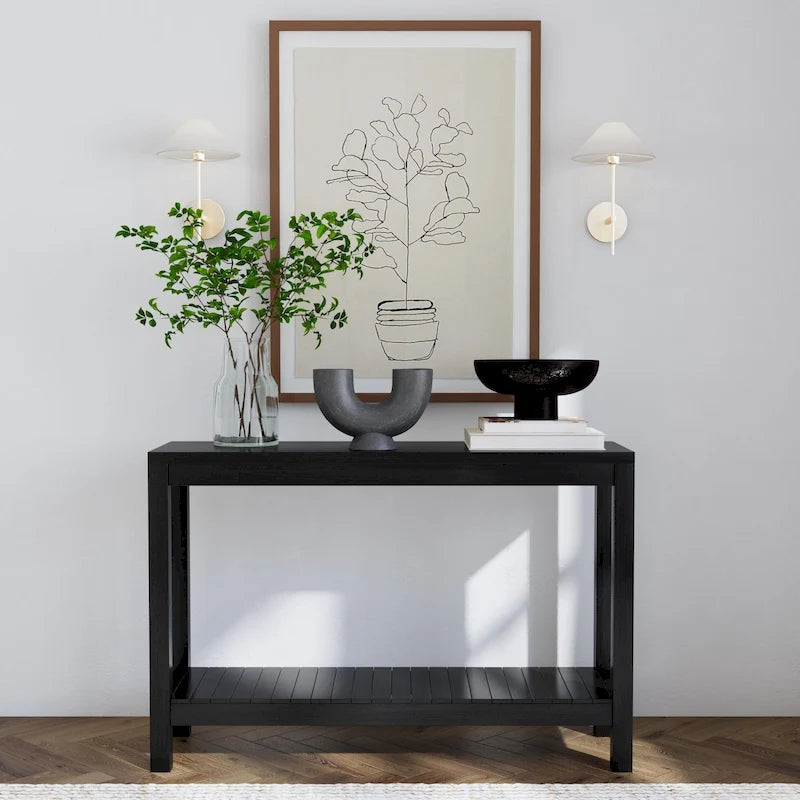 Solid Wood Entryway Table with Shelf