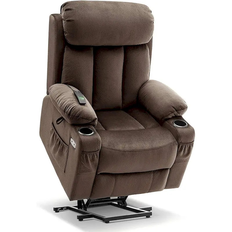 Fauteuil inclinable releveur électrique grand format MCombo avec repose-pieds extensible pour personnes âgées de grande taille, télécommande manuelle, porte-gobelets, tissu 7426