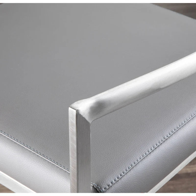 Tabouret de comptoir Silver Orchid Forrest en acier inoxydable empilable et entièrement soudé (lot de 2)