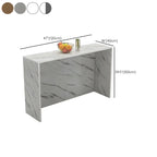 Table de bar longue rectangulaire blanche en bois pour salon