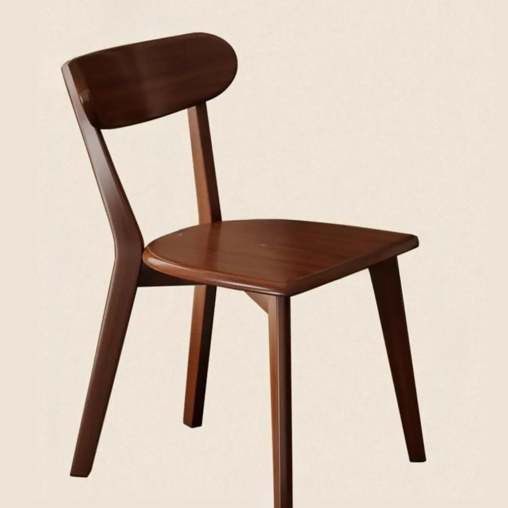 Chaise de salle à manger moderne sans accoudoirs, en bois, à dossier bas et ouvert