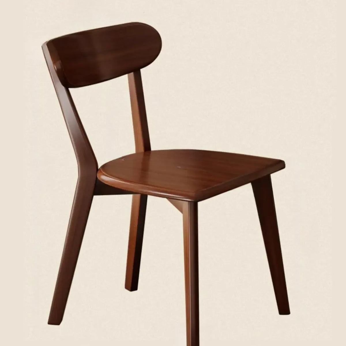 Chaise de salle à manger moderne sans accoudoirs, en bois, à dossier bas et ouvert