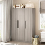 Armoire de rangement en bois avec 6 cubes de rangement et tringle à vêtements
