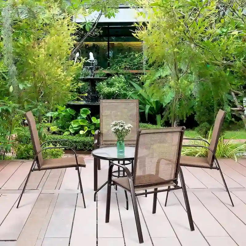 Costway Lot de 4 chaises de jardin et de terrasse avec accoudoirs – Voir détails