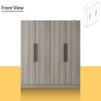 Armoire moderne autoportante en bois massif avec étagères de rangement