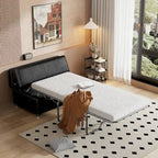 Lit d'appoint pliable ottoman convertible Twin Size avec matelas, canapé-lit rembourré en PU