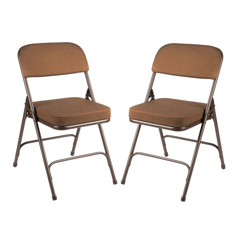 Chaise pliante de luxe matelassée en tissu de la collection Bernadine de Hampden Furnishings, lot de 2
