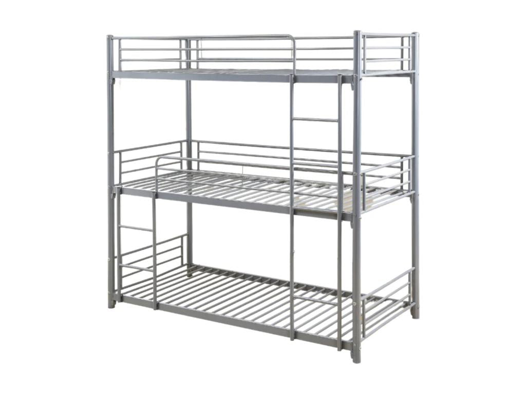 Superposed bed 3 levels metal 90x190 Greenat-Color Grey