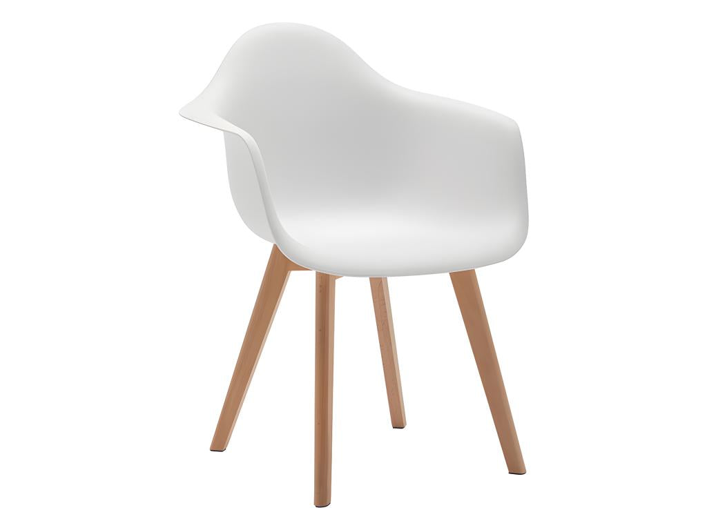 Set of 6 VIXI armchairs - Polypropylene and Beech - White