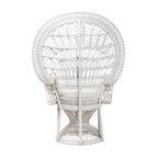 Chaise paon Kallima de style bohème moderne en rotin naturel blanc