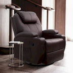 Fauteuil Inclinable de Massage Pivotant Chauffant en Similicuir pour Salon