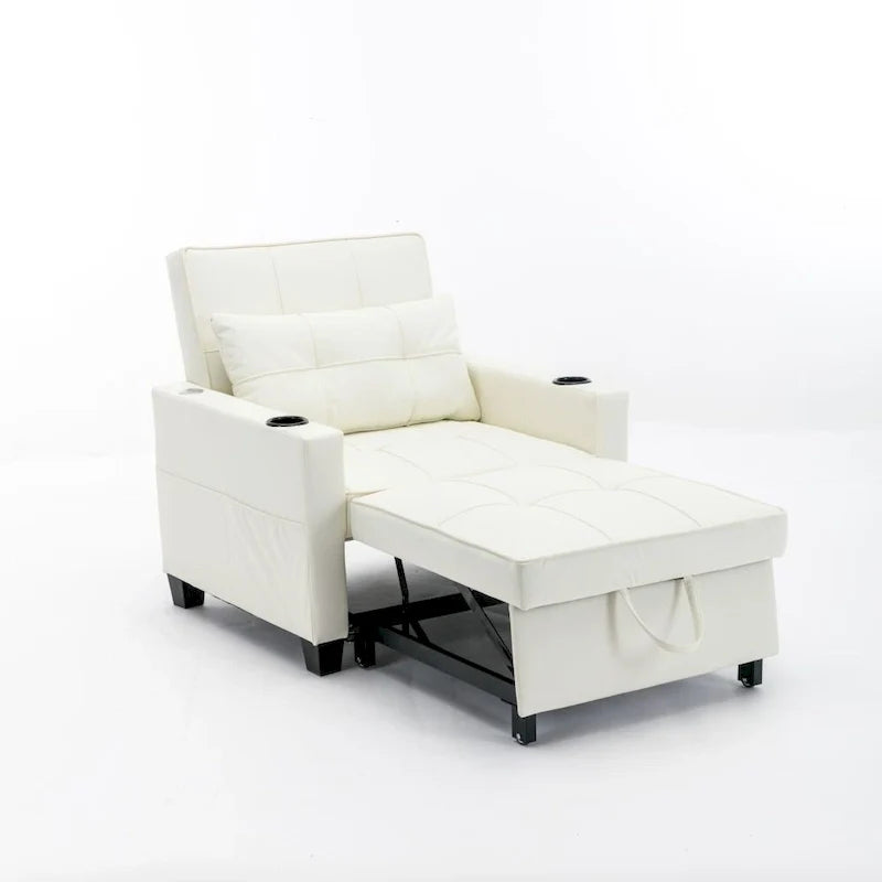 Fauteuil Lit Futon Convertible Fauteuil 3-en-1 Fauteuils Lits avec Ports USB