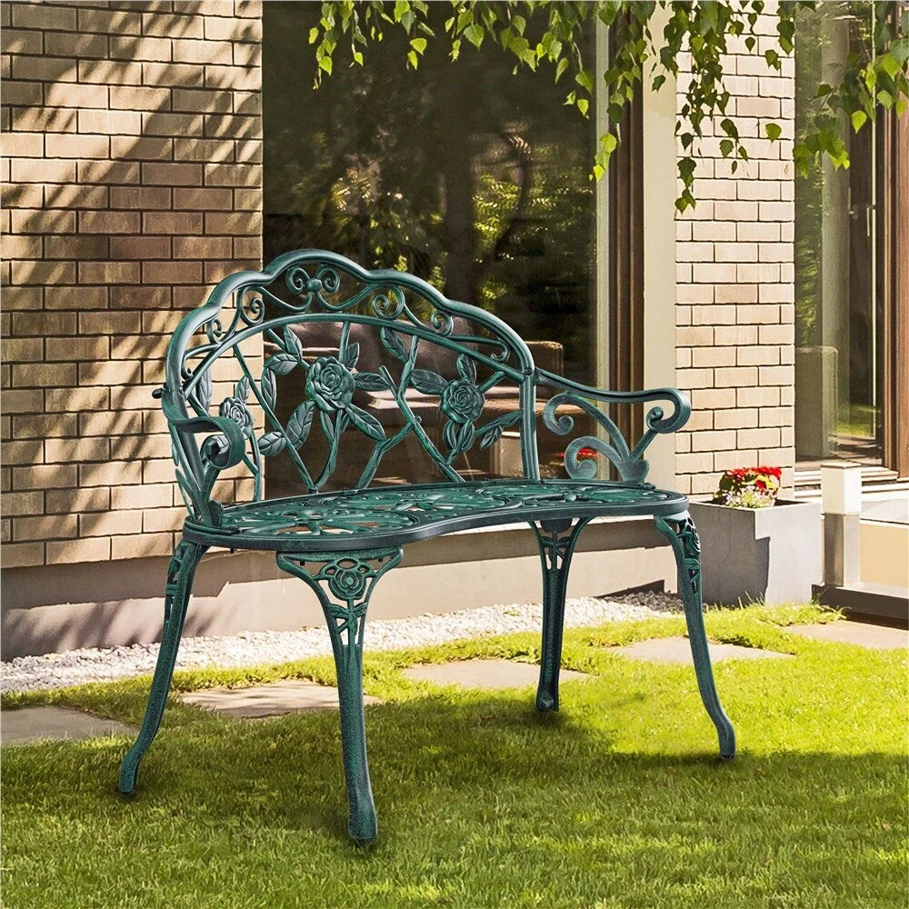 Banc extérieur en métal Yaheetech Banc de jardin de parc - N/A