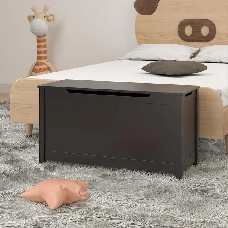 Coffre à jouets en bois pour enfants avec couvercle à charnière de sécurité, pour les 3 ans et plus