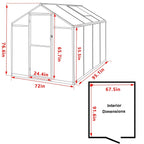 Serre de jardin aluminium VEIKOUS avec évent de toit réglable et porte verrouillable Grise