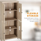 HOMCOM Grand garde-manger de cuisine autoportant de 183 cm, organisateur de rangement à 4 portes avec 4 niveaux et étagères réglables, blanc