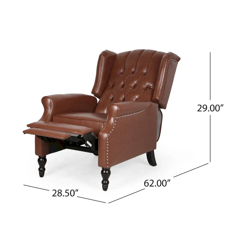 Fauteuil inclinable en cuir reconstitué Walter Brown par Christopher Knight Home