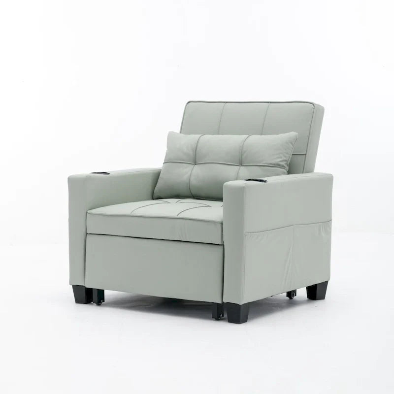 Fauteuil Lit Futon Convertible Fauteuil 3-en-1 Fauteuils Lits avec Ports USB
