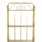 Étagère de Boulanger Pliable Haute à 5 Niveaux en Métal Décoratif pour Intérieur/Extérieur - Or ou Blanc - Roche River Decor