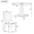 Ensembles de salle à manger 5 pièces Lak Retro avec chaises rembourrées par GDFStudio