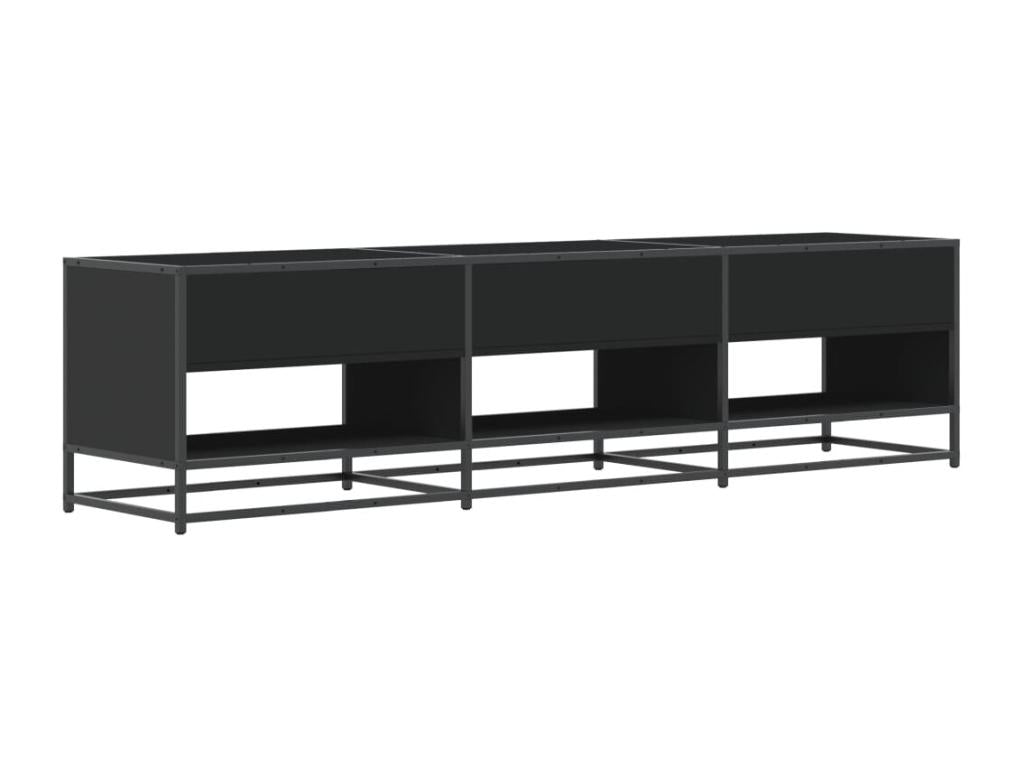 Meuble TV noir 180x40x46 cm bois d'ingénierie
