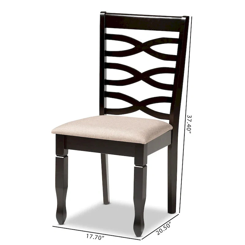 Lot de 2 chaises de salle à manger en bois Lanier (style moderne et contemporain)