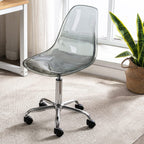 Chaise de bureau à roulettes sans accoudoirs, réglable en hauteur, en acrylique pivotant
