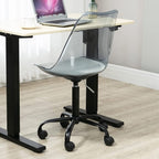 Chaise de bureau à roulettes sans accoudoirs, réglable en hauteur, en acrylique pivotant