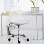Chaise de bureau à roulettes sans accoudoirs, réglable en hauteur, en acrylique pivotant