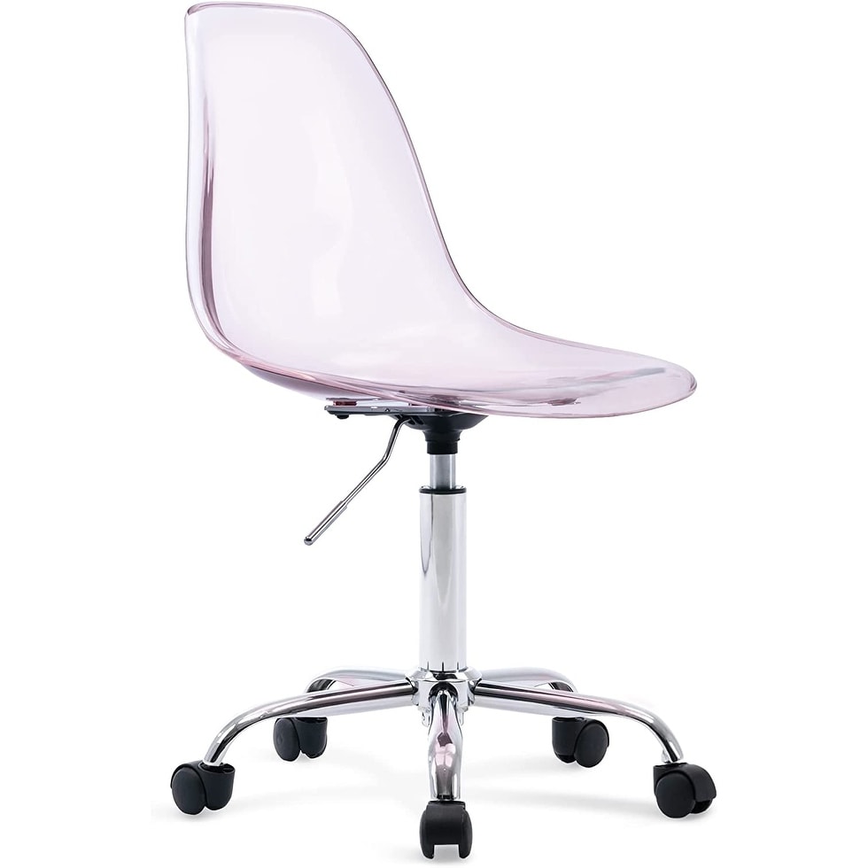 Chaise de bureau à roulettes sans accoudoirs, réglable en hauteur, en acrylique pivotant