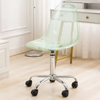 Chaise de bureau à roulettes sans accoudoirs, réglable en hauteur, en acrylique pivotant
