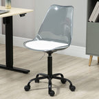 Chaise de bureau à roulettes sans accoudoirs, réglable en hauteur, en acrylique pivotant