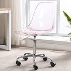 Chaise de bureau à roulettes sans accoudoirs, réglable en hauteur, en acrylique pivotant