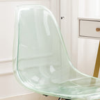 Chaise de bureau à roulettes sans accoudoirs, réglable en hauteur, en acrylique pivotant
