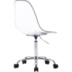 Chaise de bureau à roulettes sans accoudoirs, réglable en hauteur, en acrylique pivotant