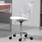Chaise de bureau à roulettes sans accoudoirs, réglable en hauteur, en acrylique pivotant