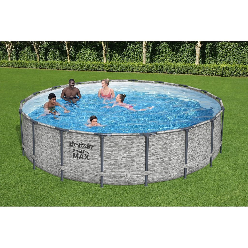 Piscine hors sol ronde Bestway Steel Pro MAX avec pompe et bâche